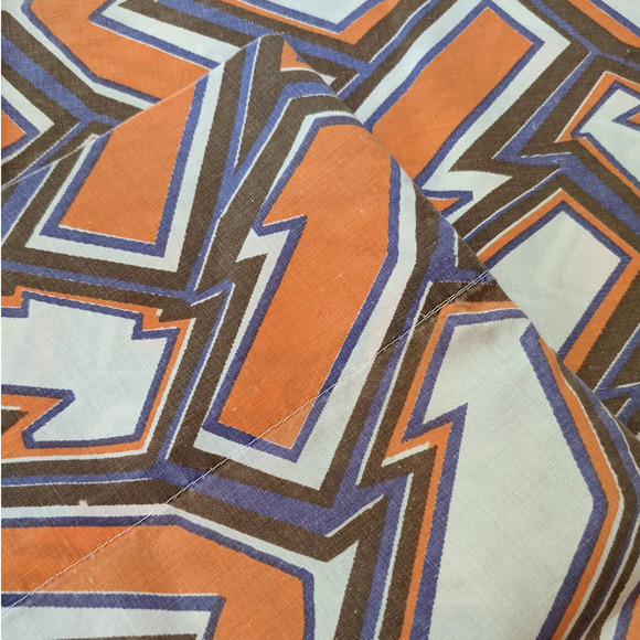 Vintage 70's Pillowcase, Funky Orange Purple & White Pattern, 1970's Bedding - Picture 9 of 10